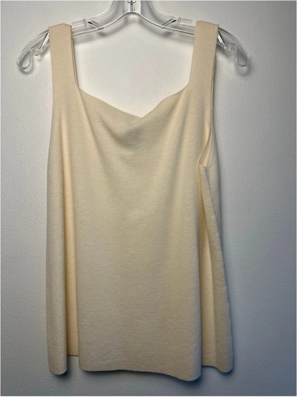 Eileen Fisher Cream Cowl Neck Tank Top